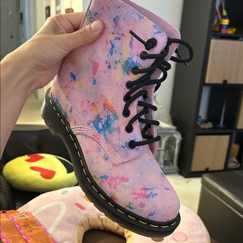 Dr. Martens Pastel Multicolor Combat Boots